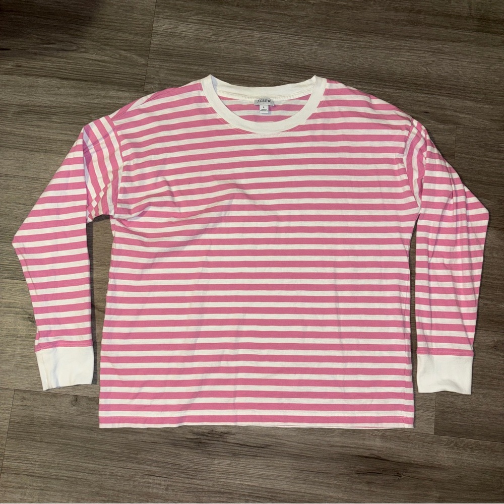 J. Crew long-sleeve striped cotton tee
